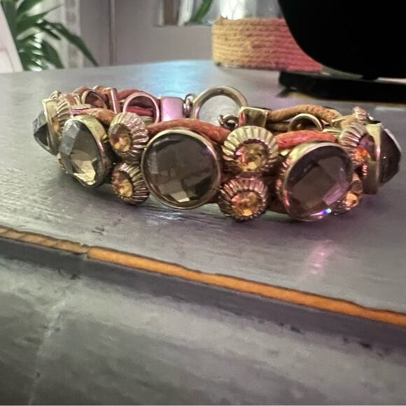 Bling Gold Tone Toggle Bracelet - Picture 7 of 11